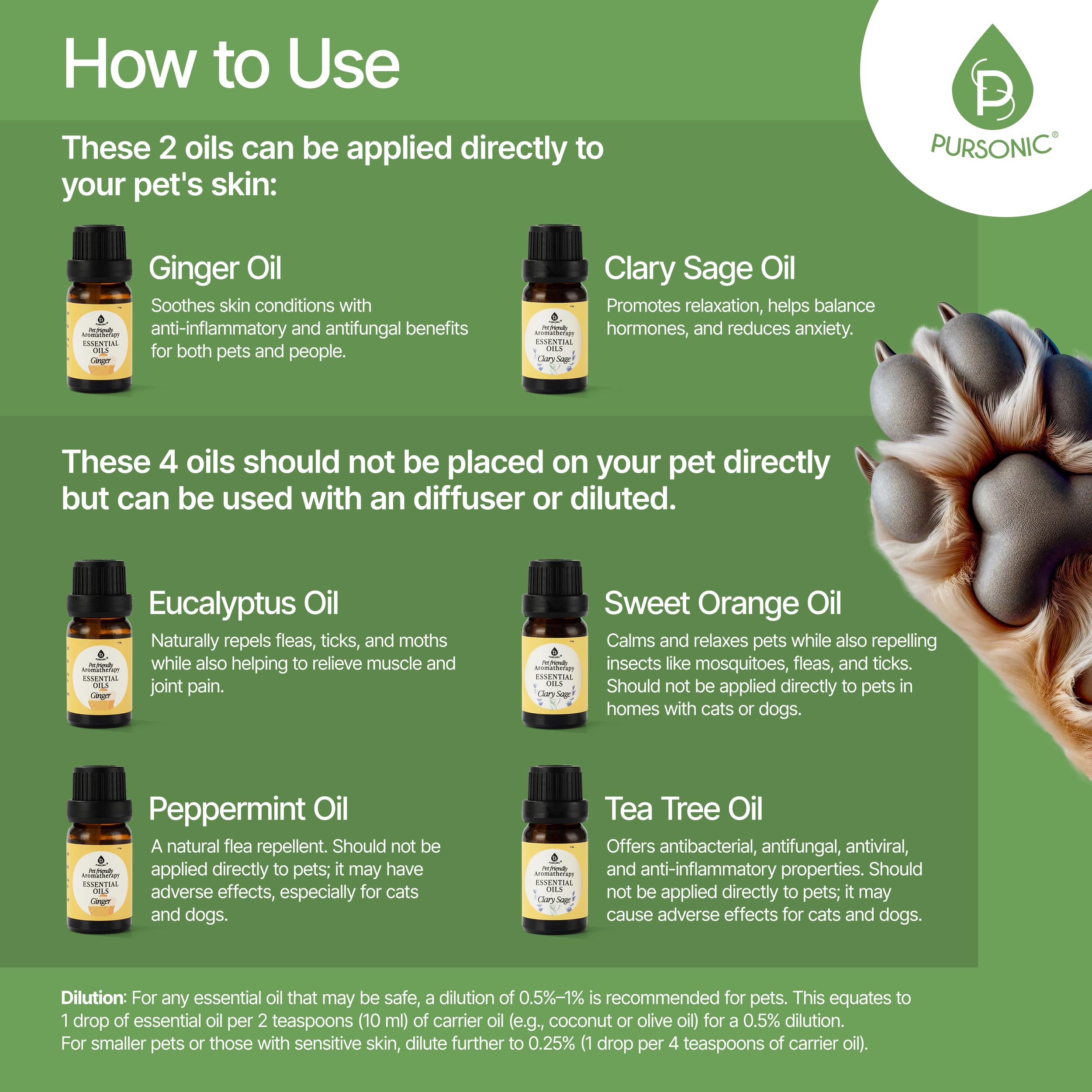 Pursonic Pet-Friendly Aromatherapy Oils Tea Tree bottle for clean spaces.