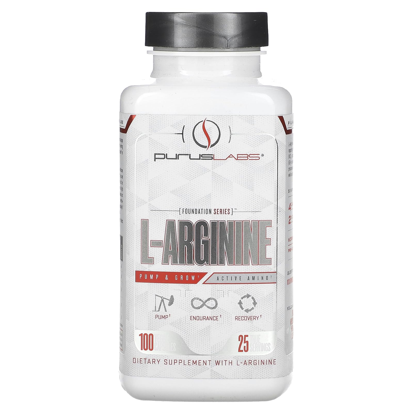 Purus Labs L-Arginine Active Amino Acid bottle ready for enhanced blood flow and endurance.