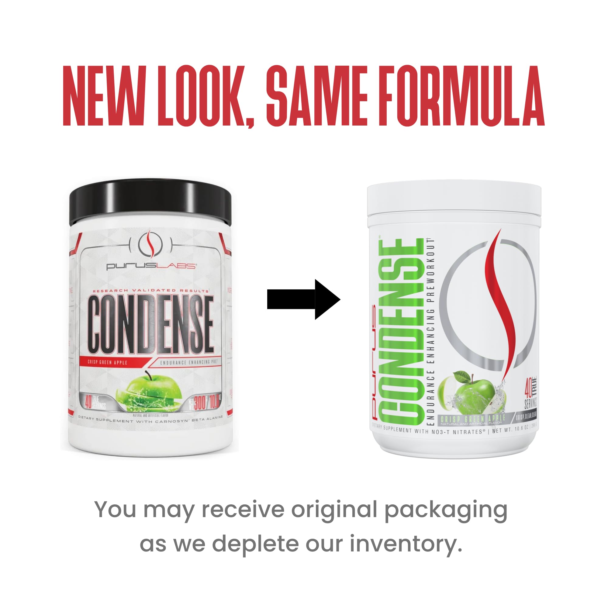 Purus Labs Condense tub label close-up highlighting ingredients and flavor.