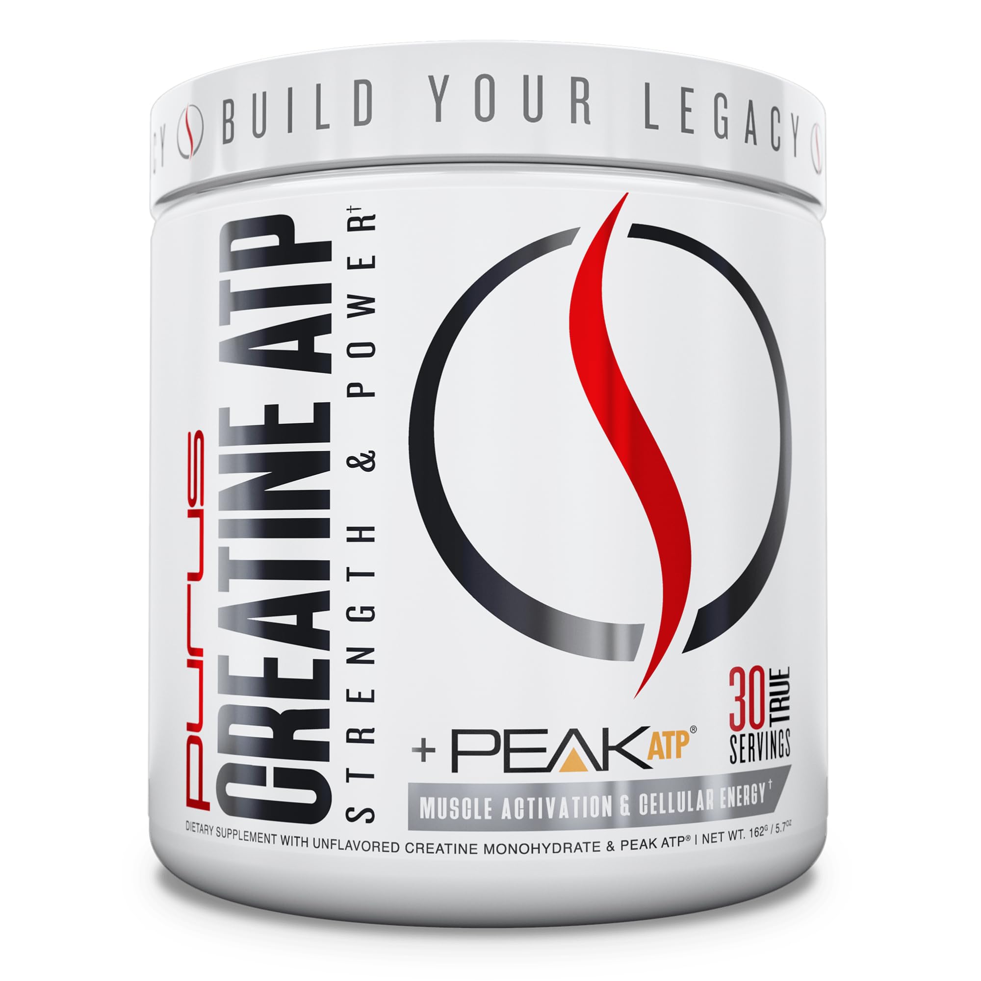 Purus Labs Creatine ATP bottle show unflavored formula for gym energy support