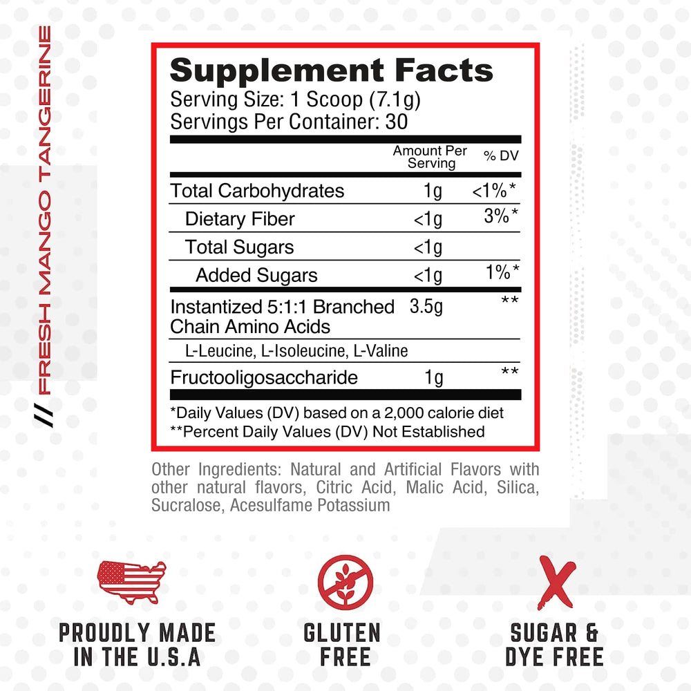 Everyday Amino BCAA powder being stirred with a glass for a smooth shake.