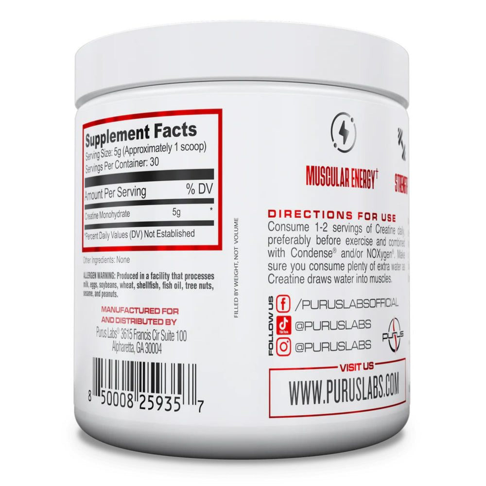 Purus Labs Foundation Creatine Powder serving spoon for dosing.