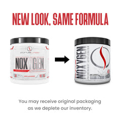 Purus Labs NOXYGEN powder label emphasizes hydroMax glycerol and nitratene ingredients.