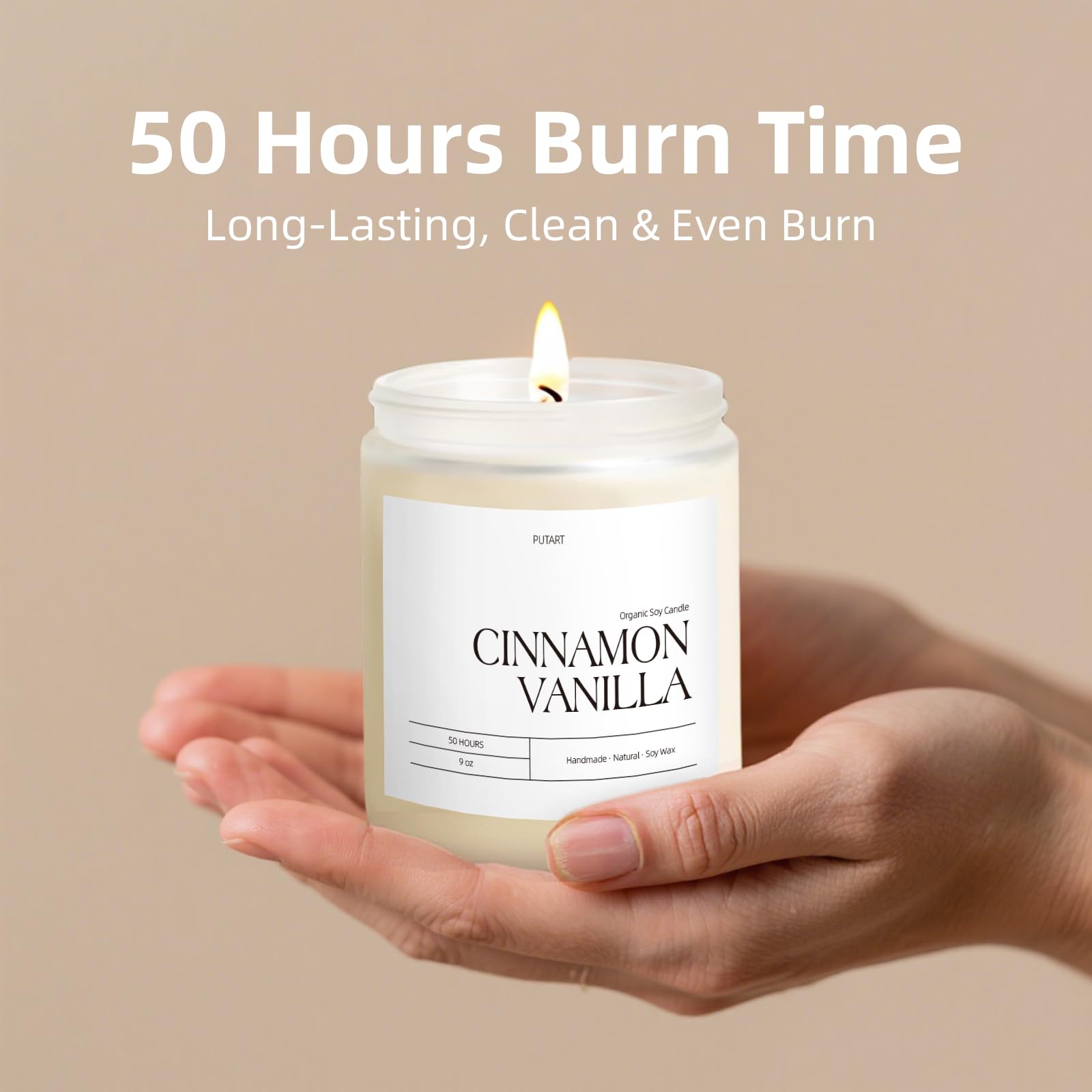 Putart Cinnamon Vanilla Candle packaging presents premium gift-ready box