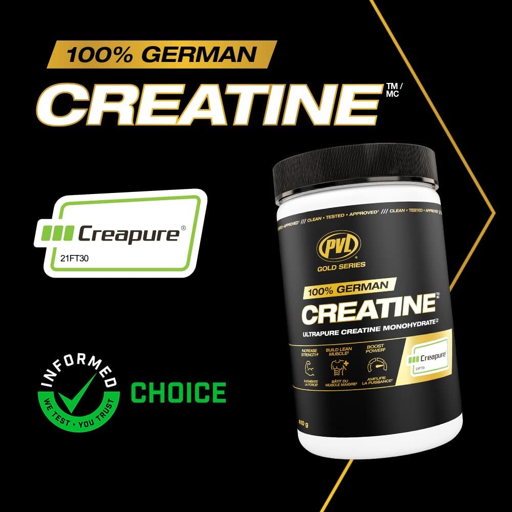 PVL Creapure Creatine jar closeup showing pure formula for training consistency