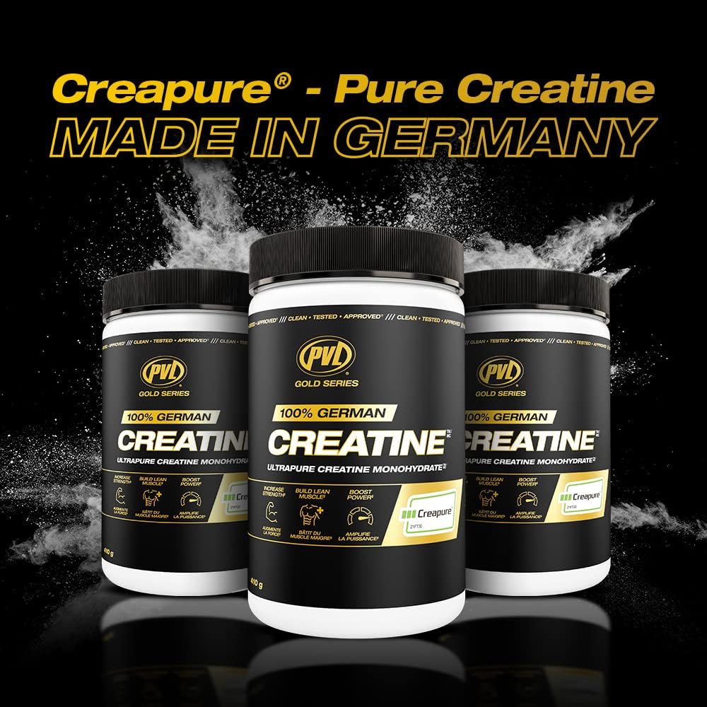 PVL Creapure Creatine with scoop; convenient daily dose for consistent performance