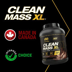 PVL Clean Mass XL nutrition panel displays protein and amino acids for recovery.