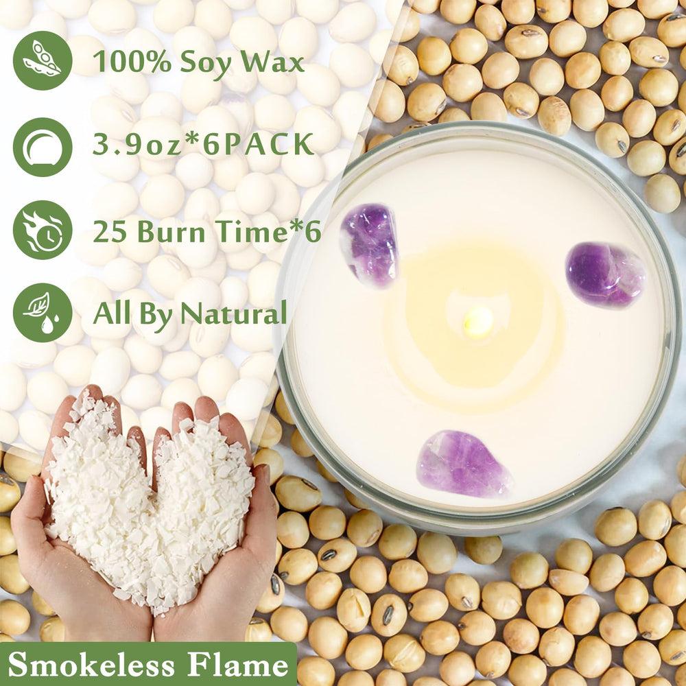 PVUELE Sage Candle 6-pack soy wax close-up with clean burn