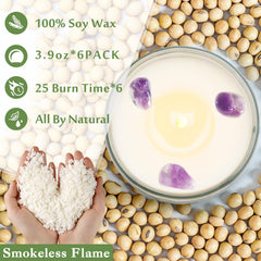 PVUELE Sage Candle 6-pack soy wax close-up with clean burn