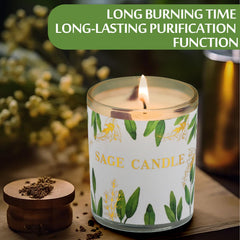 PVUELE Sage Candle 6-pack lead-free wick detail for safe flame