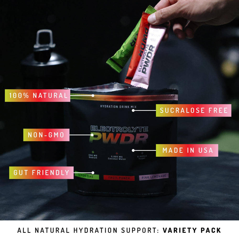 PWDRS Electrolytes dissolving in water ready to refresh during workouts.