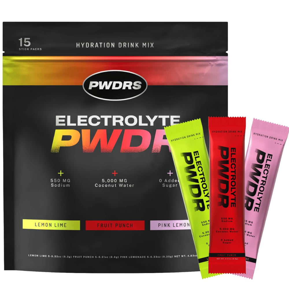 PWDRS Electrolytes packets on the go support convenient hydration anywhere.