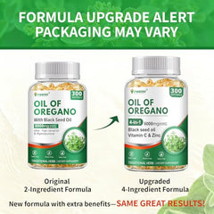 PWERD 2-in-1 oregano and black seed oil softgels close-up