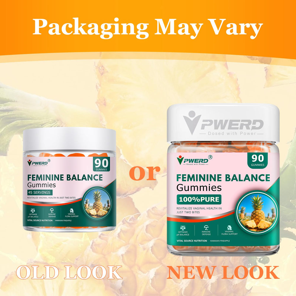 PWERD bottle back highlights ingredients supporting vaginal flora and balance.