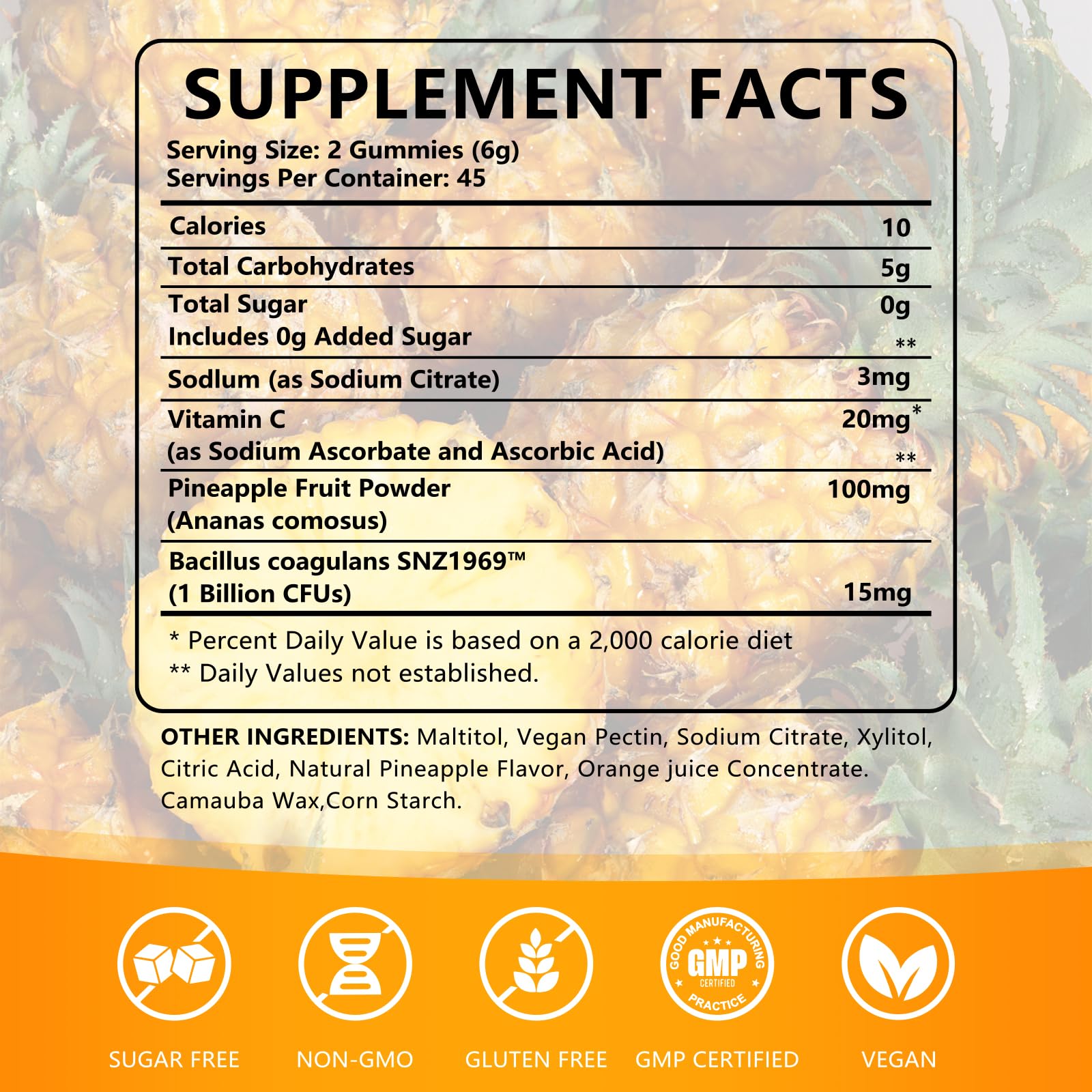 PWERD gummies closeup highlights pineapple flavor for daily use.