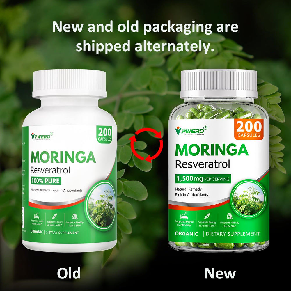 PWERD Moringa capsules close-up highlighting pure leaf extract