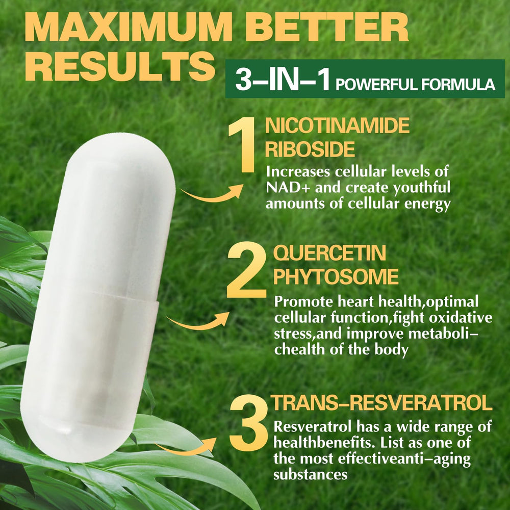Closeup of PWERD NAD+ capsules ready to take with water