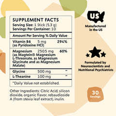 Close-up of PYM Mood Magnesium powder dissolving in water for calming focus.