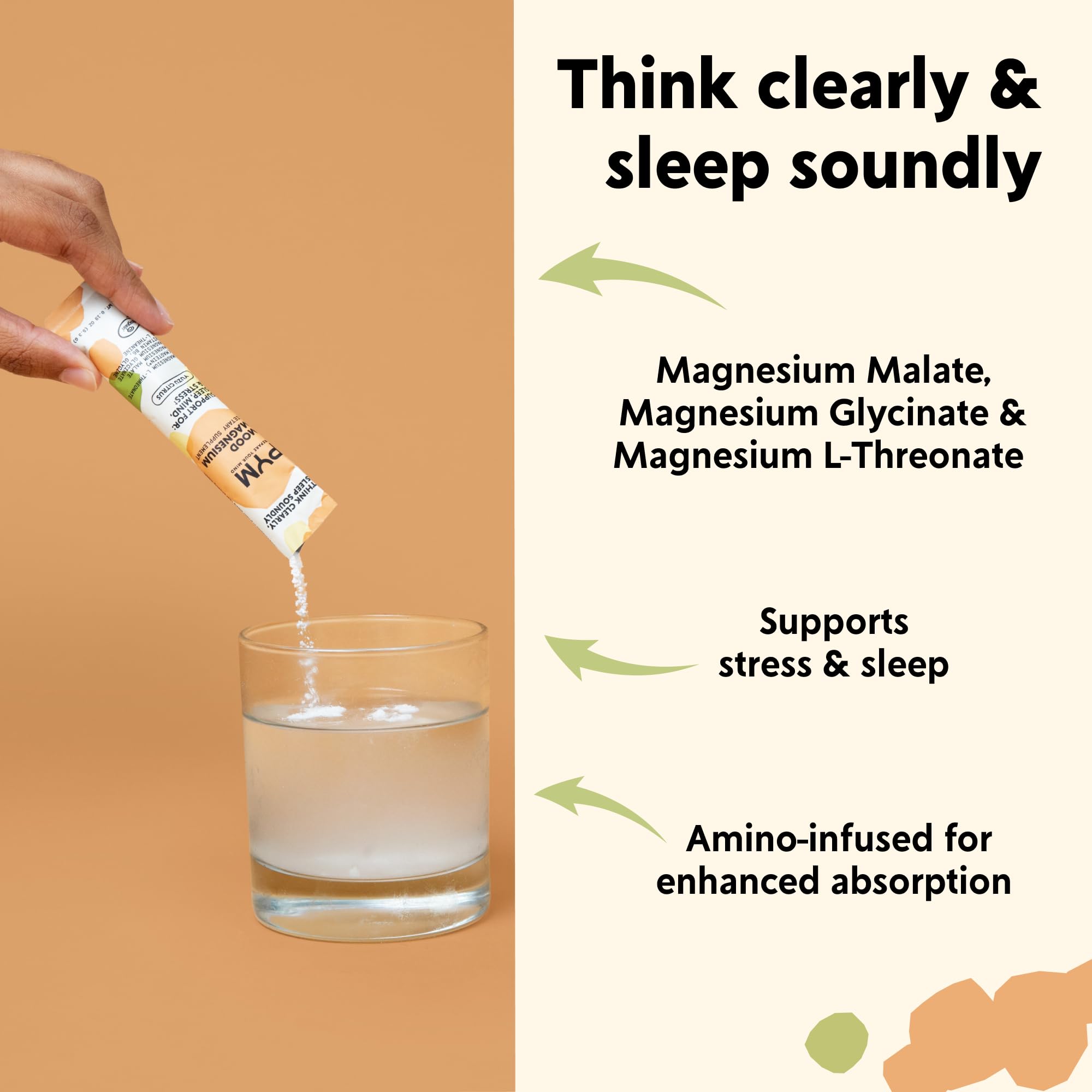 Travel-ready PYM Mood Magnesium sticks for daily calm on the go.