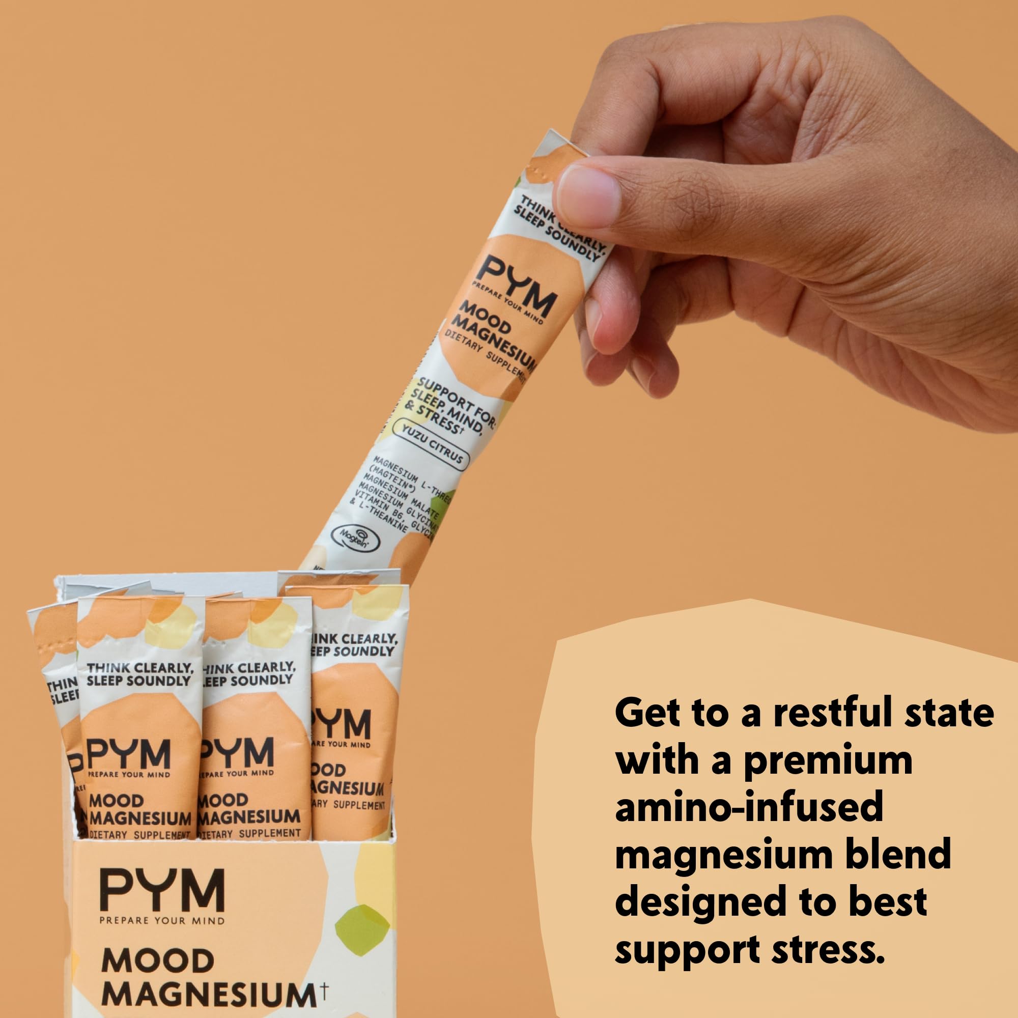 PYM Mood Magnesium with yuzu flavor in a refreshing citrus drink.