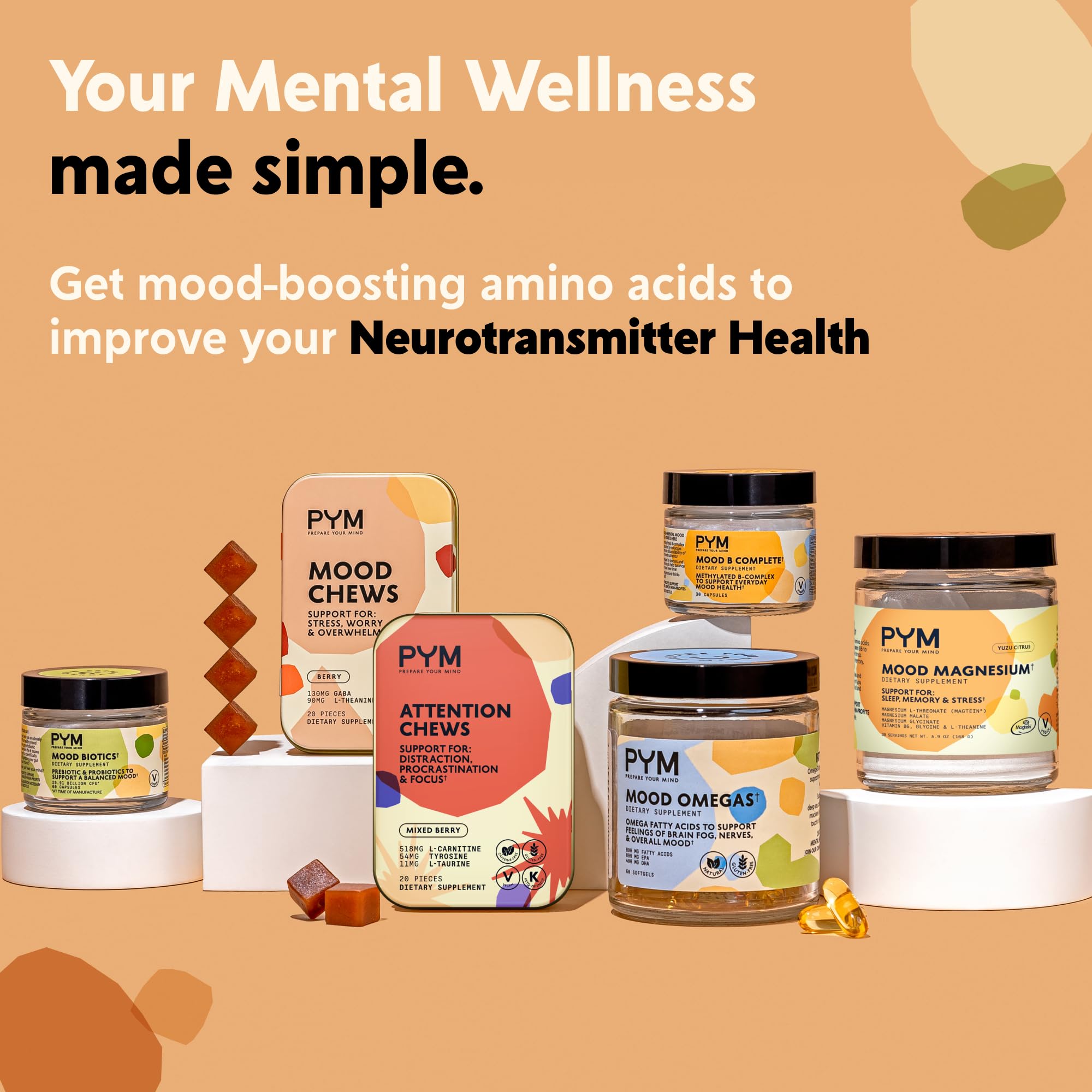 Night-time serving of PYM Mood powder supports relaxation before sleep