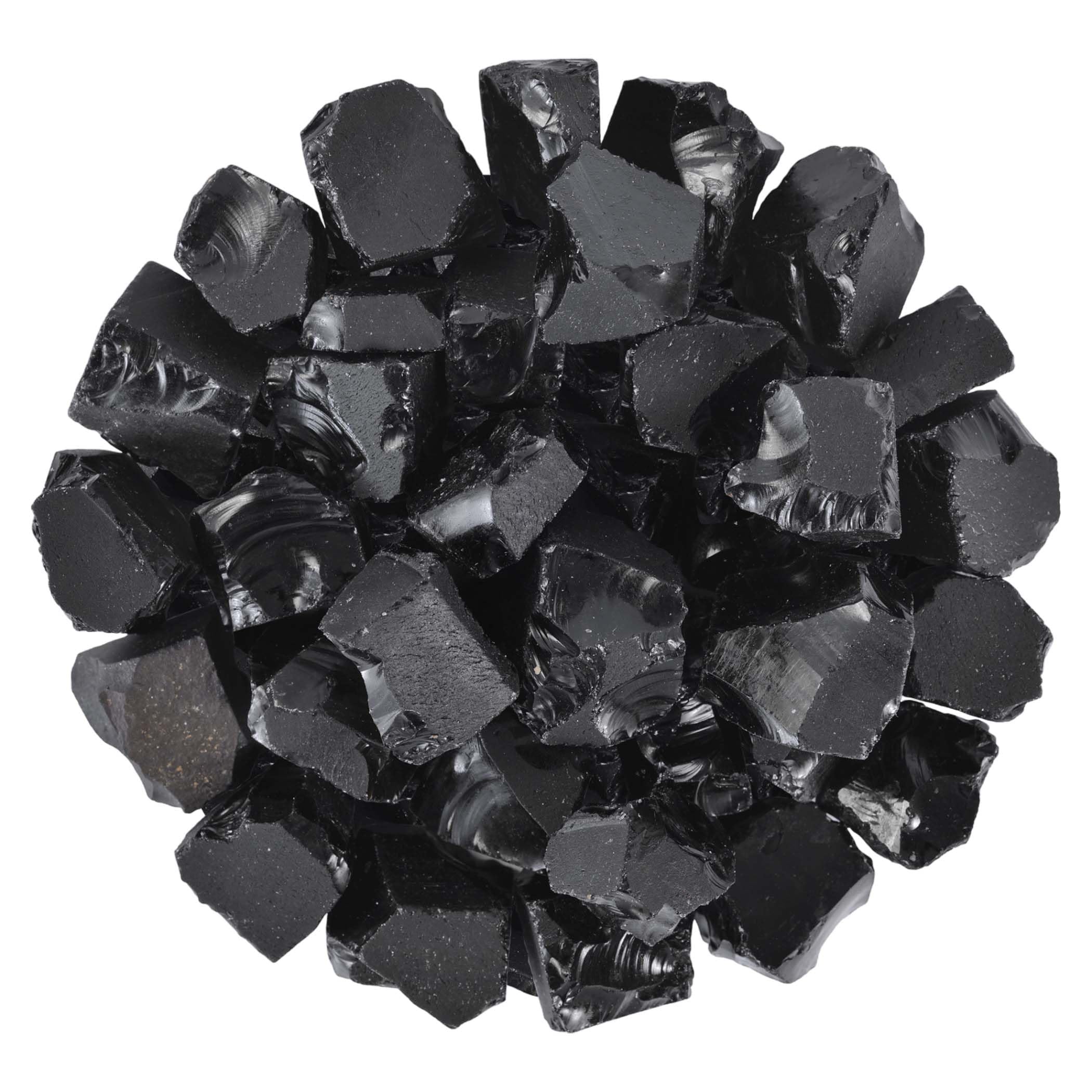 PYOR Black Obsidian rough stones for meditation and energy focus.