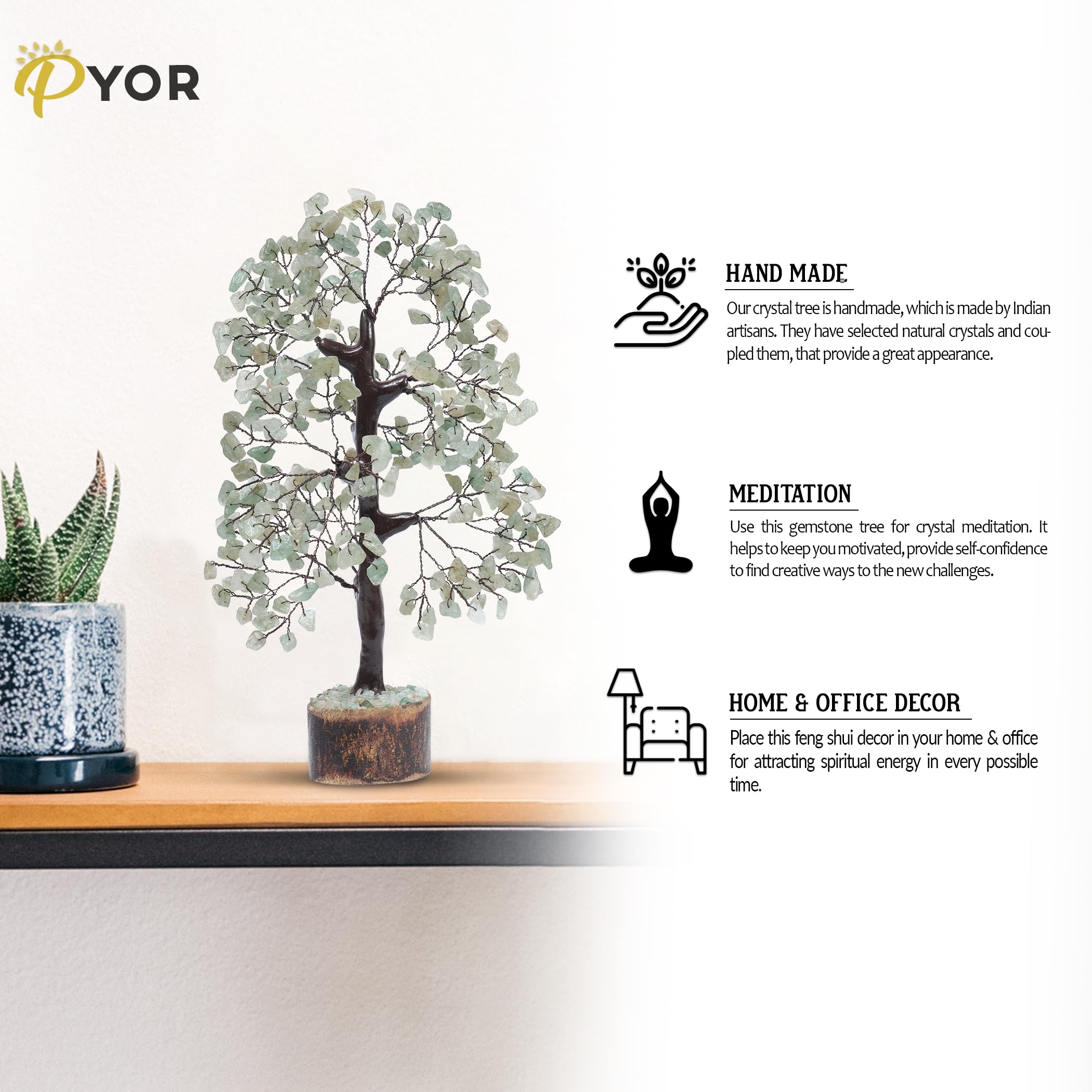 PYOR Jade Tree for Desk offers a calming presence to boost focus and creativity