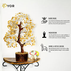 PYOR Money tree crystal decor on desk or shelf for abundance vibes