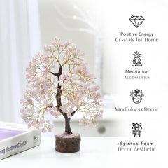 PYOR Rose Quartz Money Tree crystal-rose close-up invites soothing contemplation