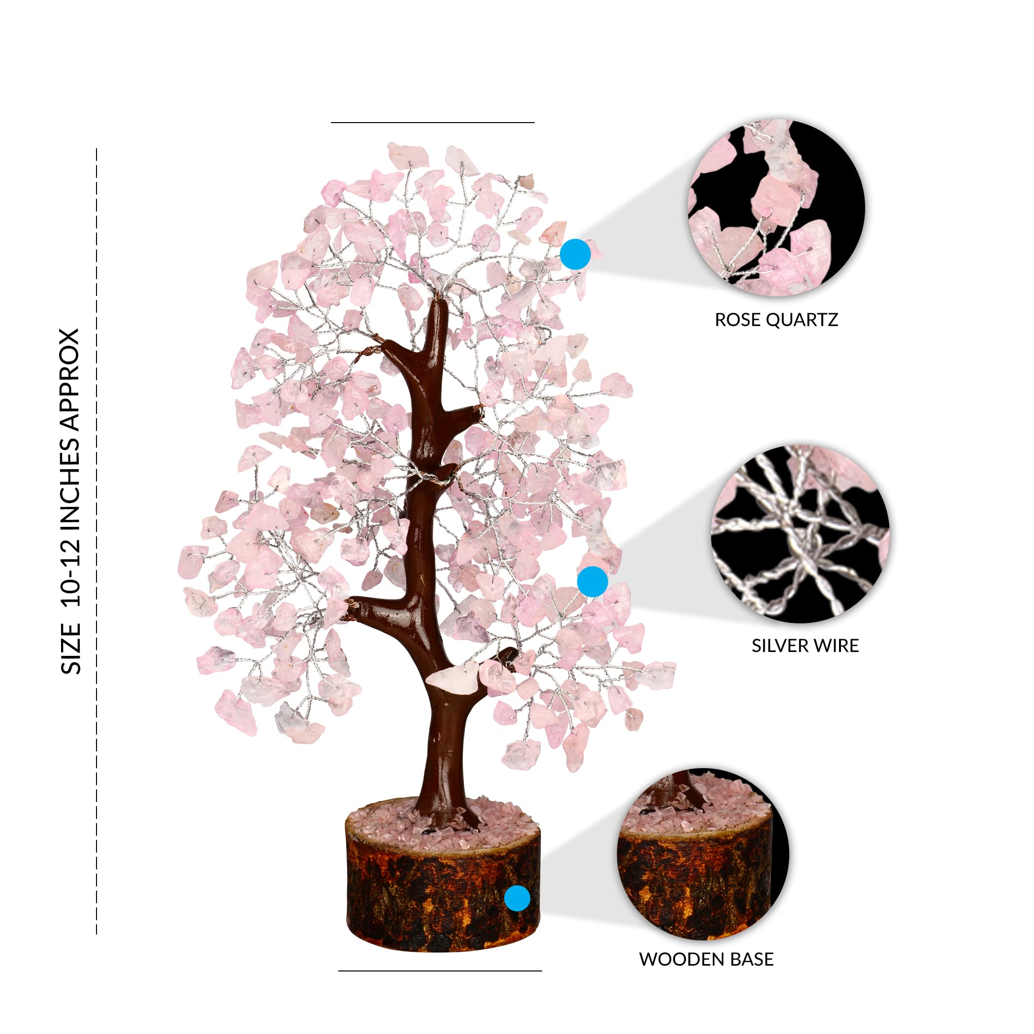 PYOR Rose Quartz Tree on desk adds warm, inviting ambience