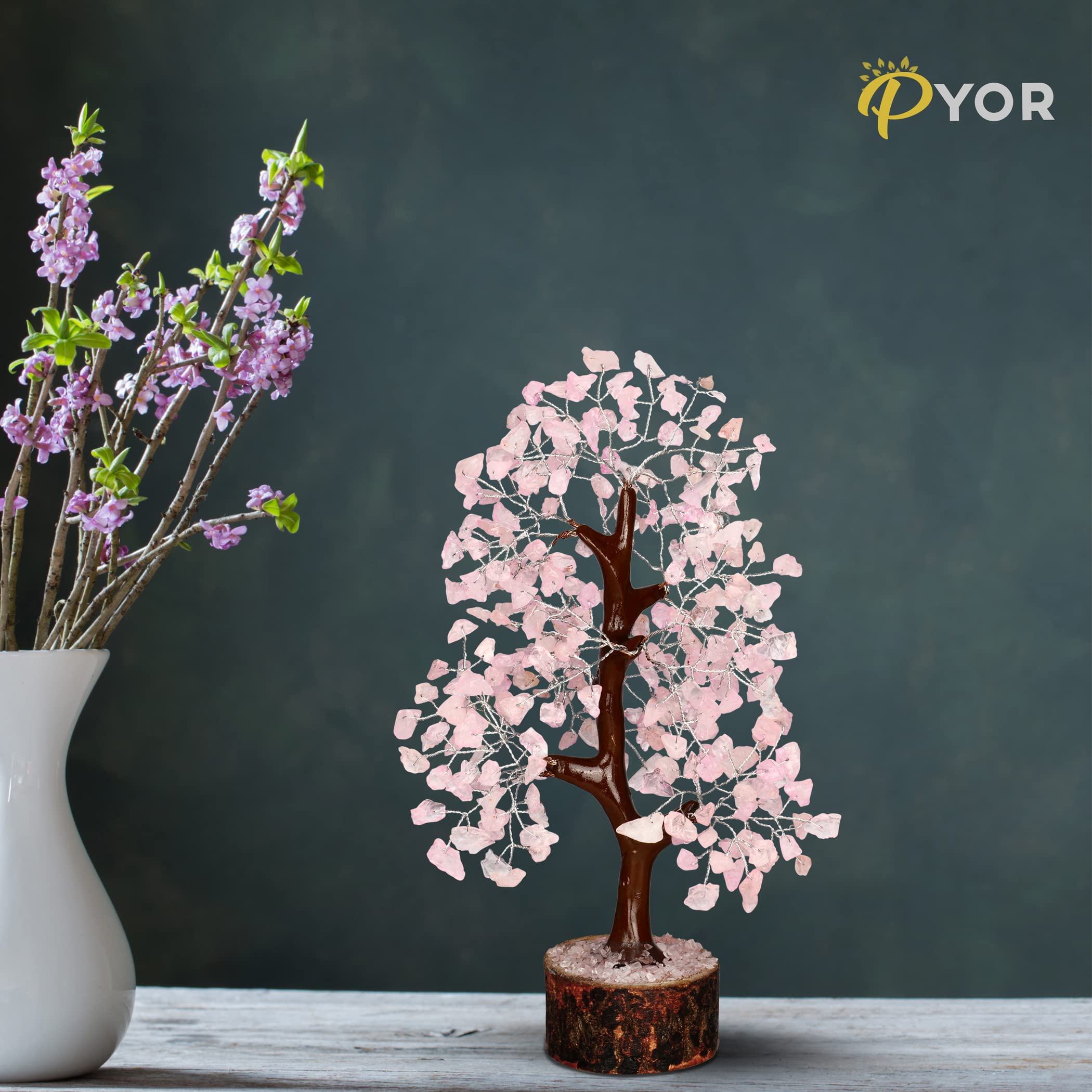 PYOR Rose Quartz Tree feng shui decor for balanced spaces