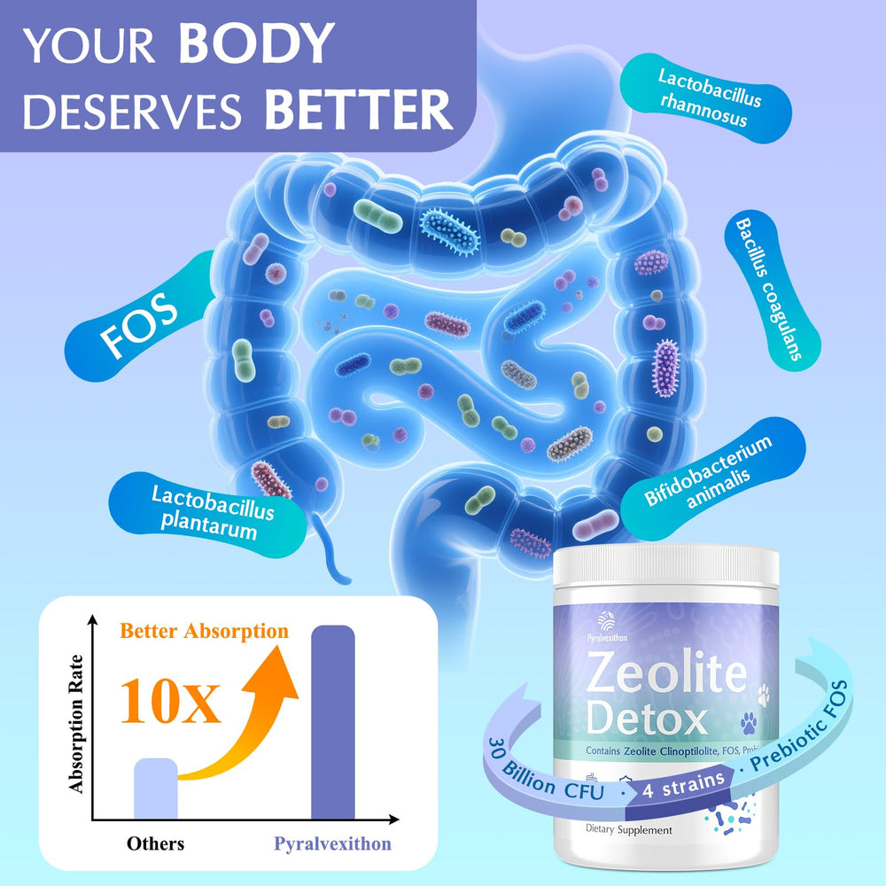 Pyralvexithon easy mix zeolite powder stirred into water or juice