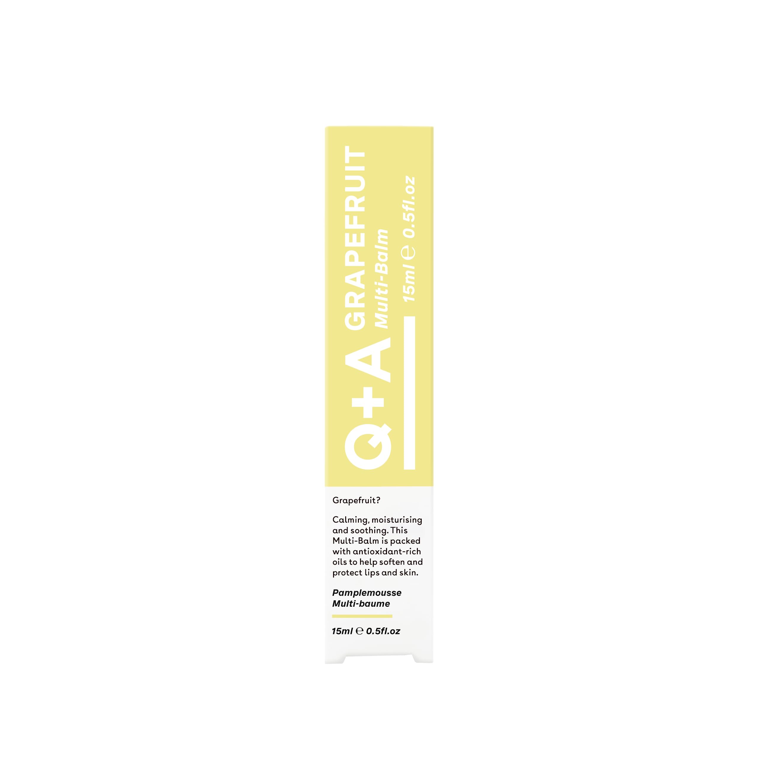 QA Grapefruit Multi-Balm sized for travel or on-the-go use.