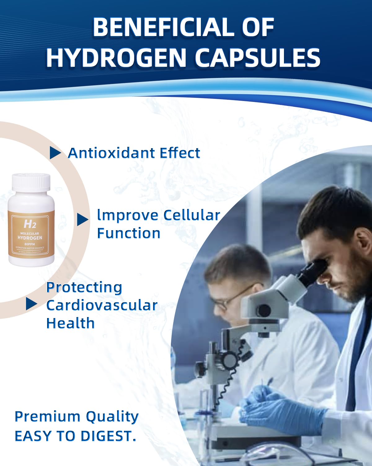 8 PPM concentration of Qanbokey hydrogen tablets in water