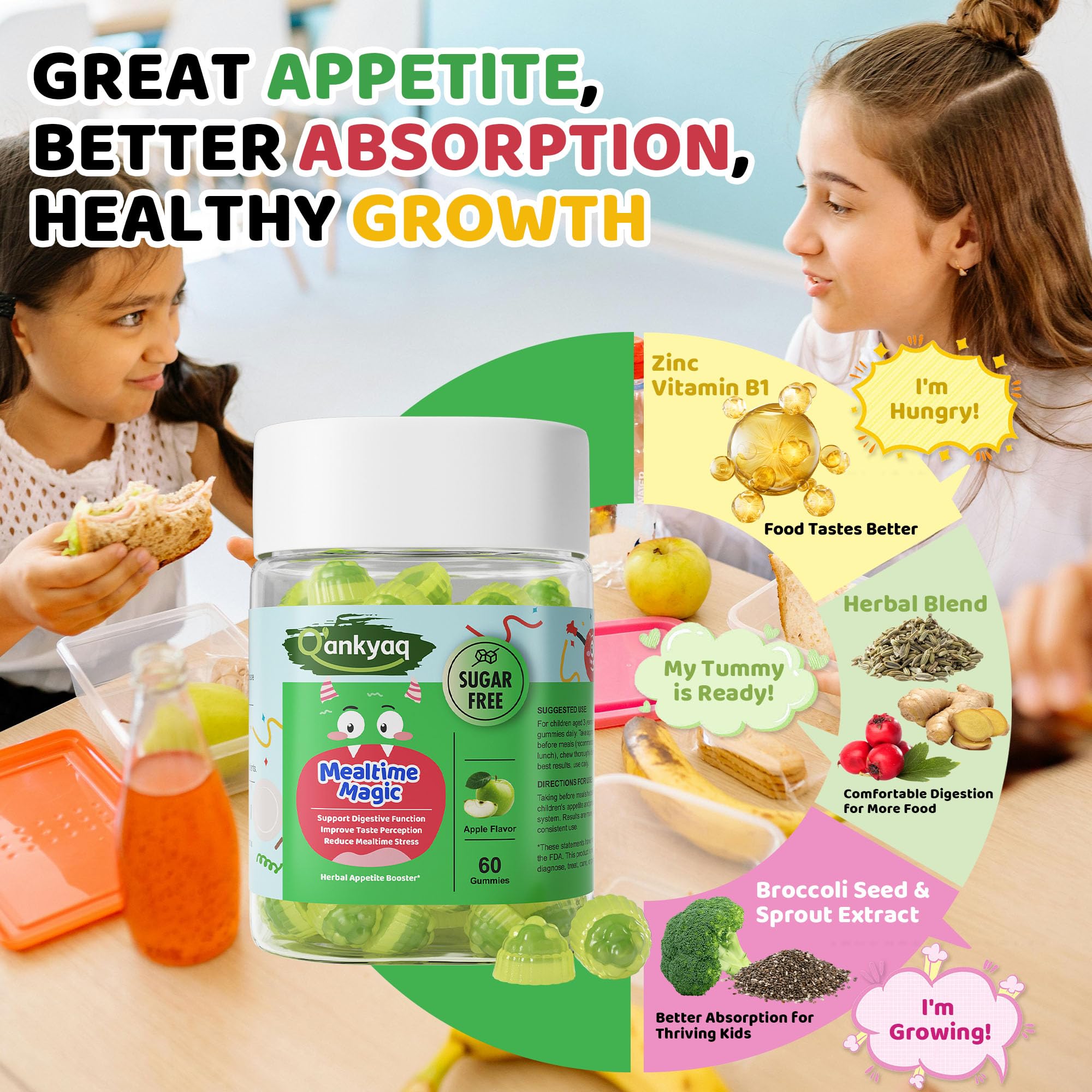 Packaging display of Q'ankyaq appetite booster gummies