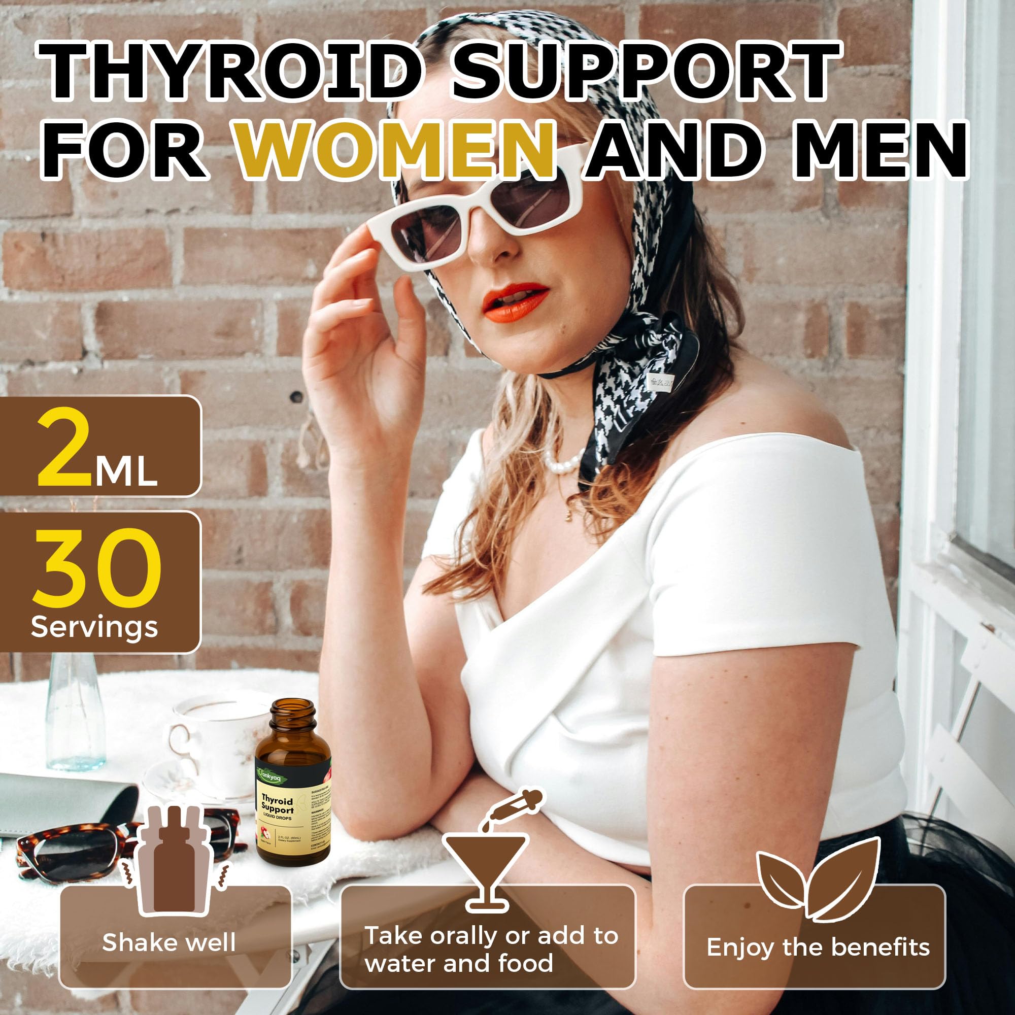 Q'ankyaq daily-use glass with drops signals simple routine integration.