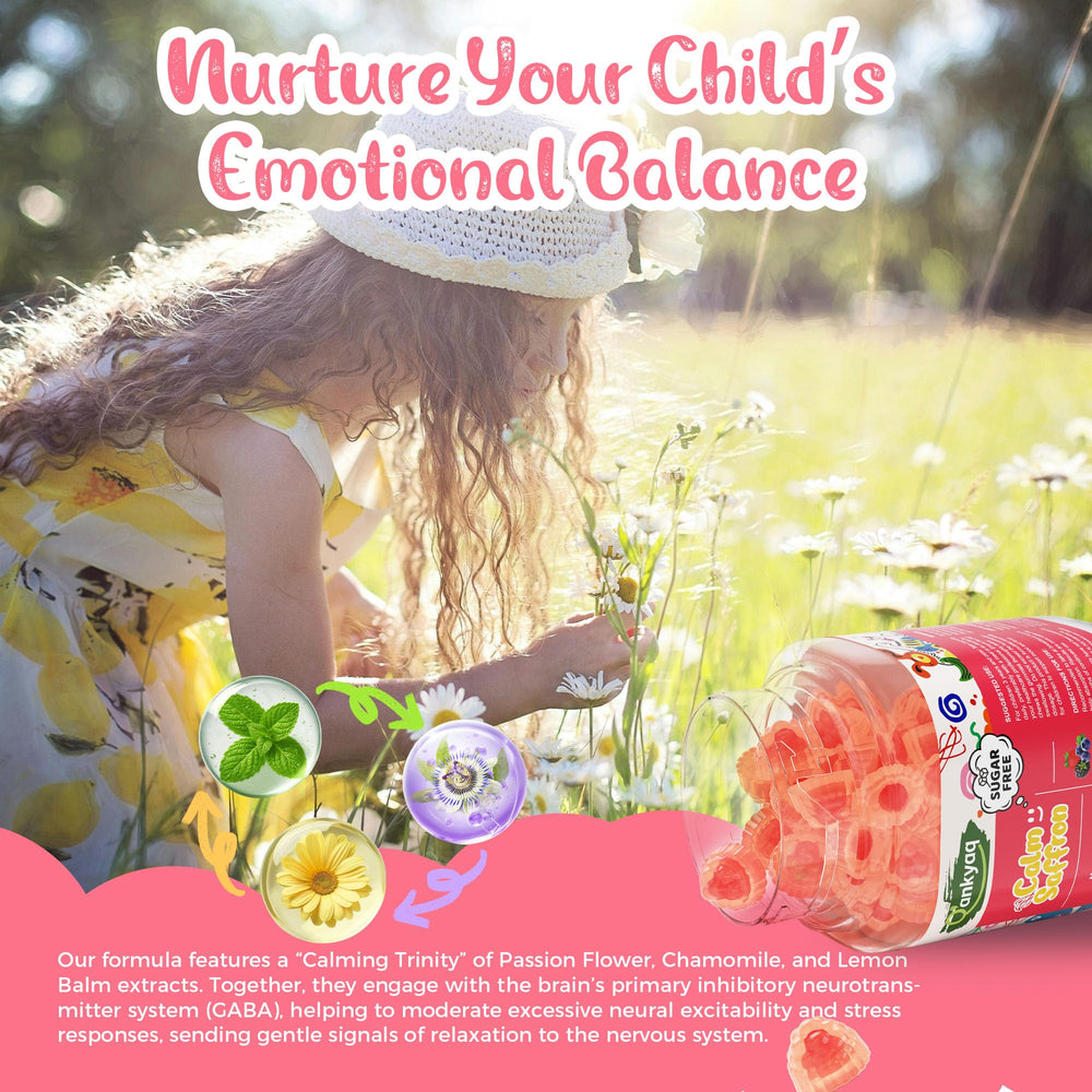 Q'ankyaq gummies label shows B6, B12, and zinc for brain function.