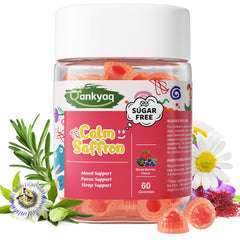 Q'ankyaq Kids Saffron Gummies pack front for focus and mood support.
