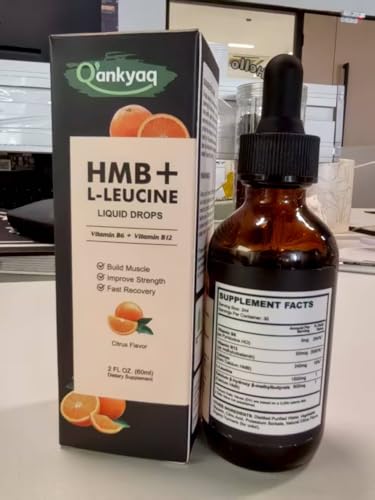 Q'ankyaq Leucine HMB liquid dropper for easy, mess-free dosing.