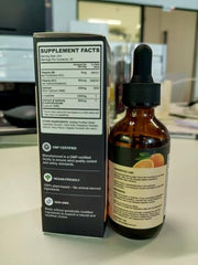 Close-up of Q'ankyaq Leucine HMB liquid label showing clean ingredients.