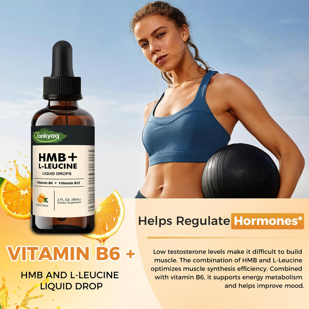 Q'ankyaq Leucine HMB vegan symbol on the label.