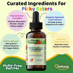 Q'ankyaq strawberry-flavored sulforaphane for kid-friendly nutrition.