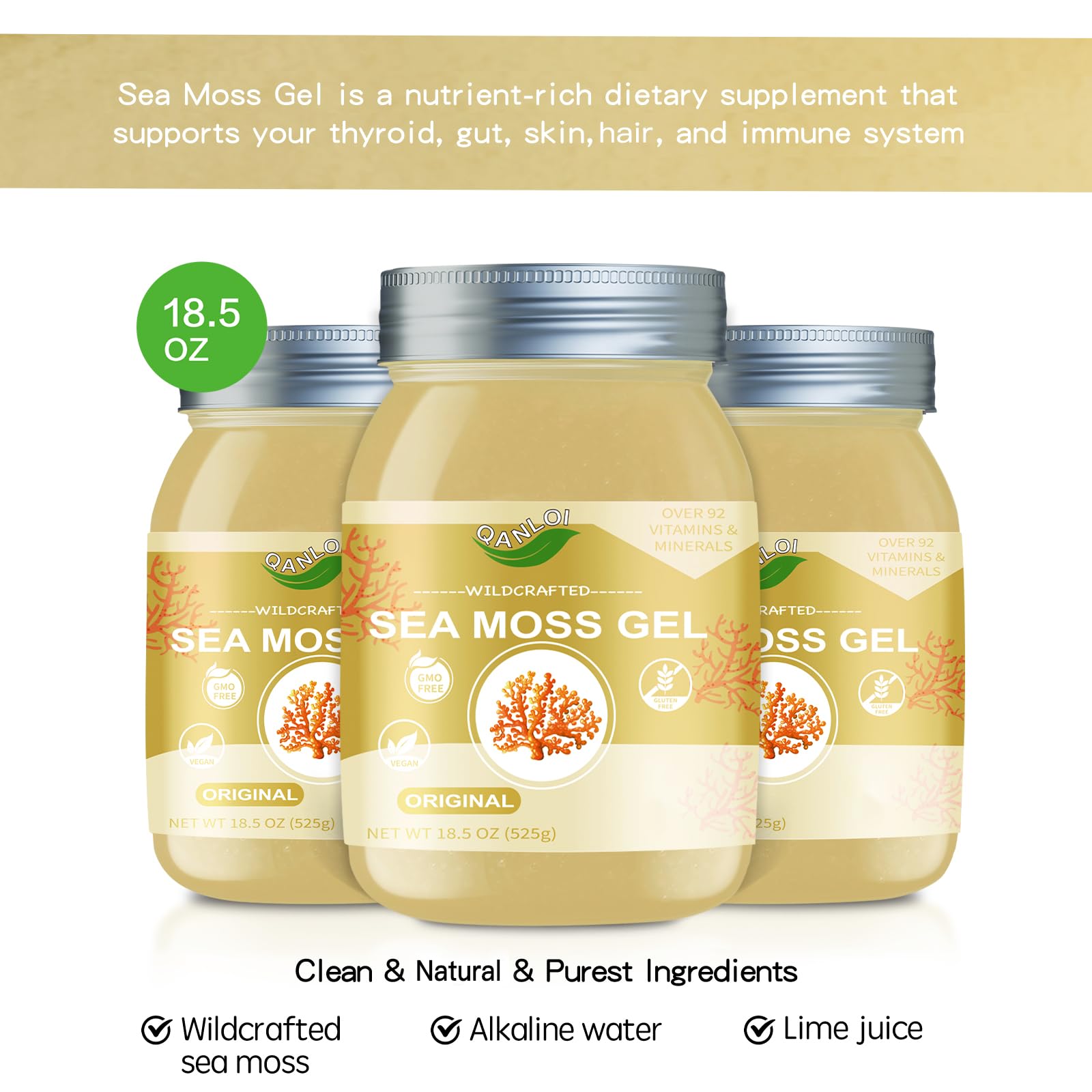 QANLOI Sea Moss Gel spoon mix demonstrates smooth incorporation