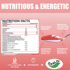 QANLOI sea moss gel strawberry texture on spoon hints smooth mixing