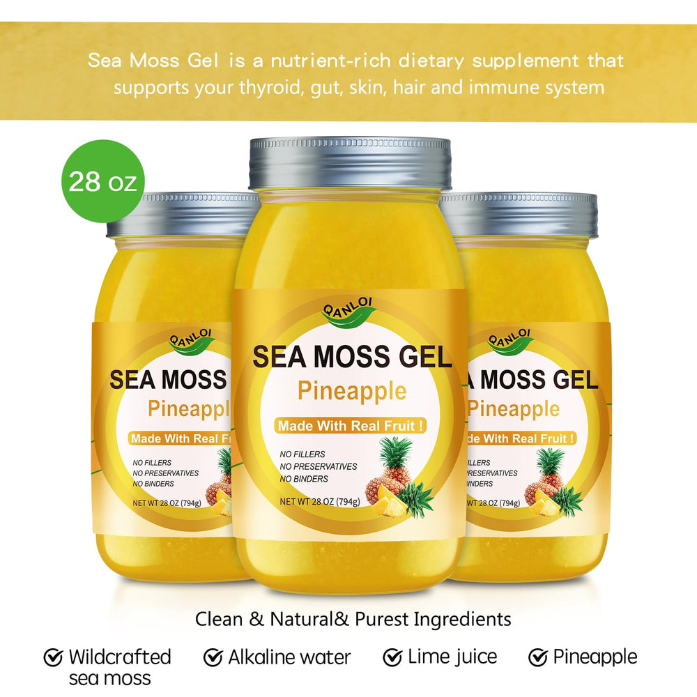 QANLOI Sea Moss Gel highlights minerals including iodine and zinc for daily wellness