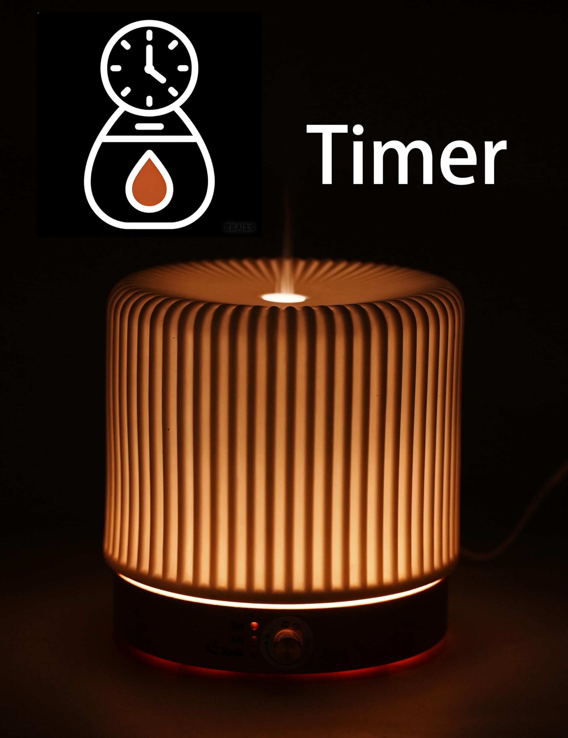 QCYBDGLOV cute diffuser in a bedroom ready for relaxing evenings.
