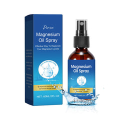 Qiaolimt Pure Magnesium Oil Spray bottle showing leak proof portable design for on the go use