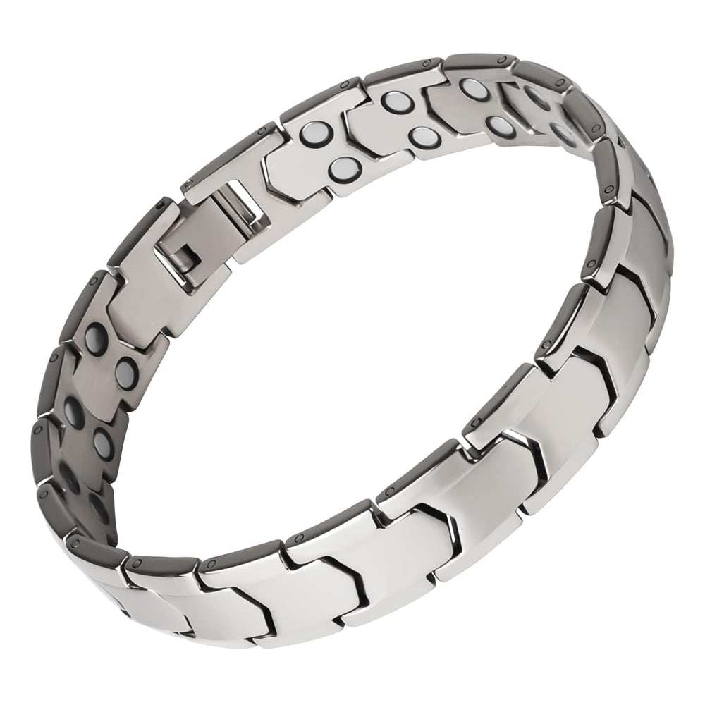 QIAOZILI magnetic bracelet close-up showing double-row magnets for everyday style.