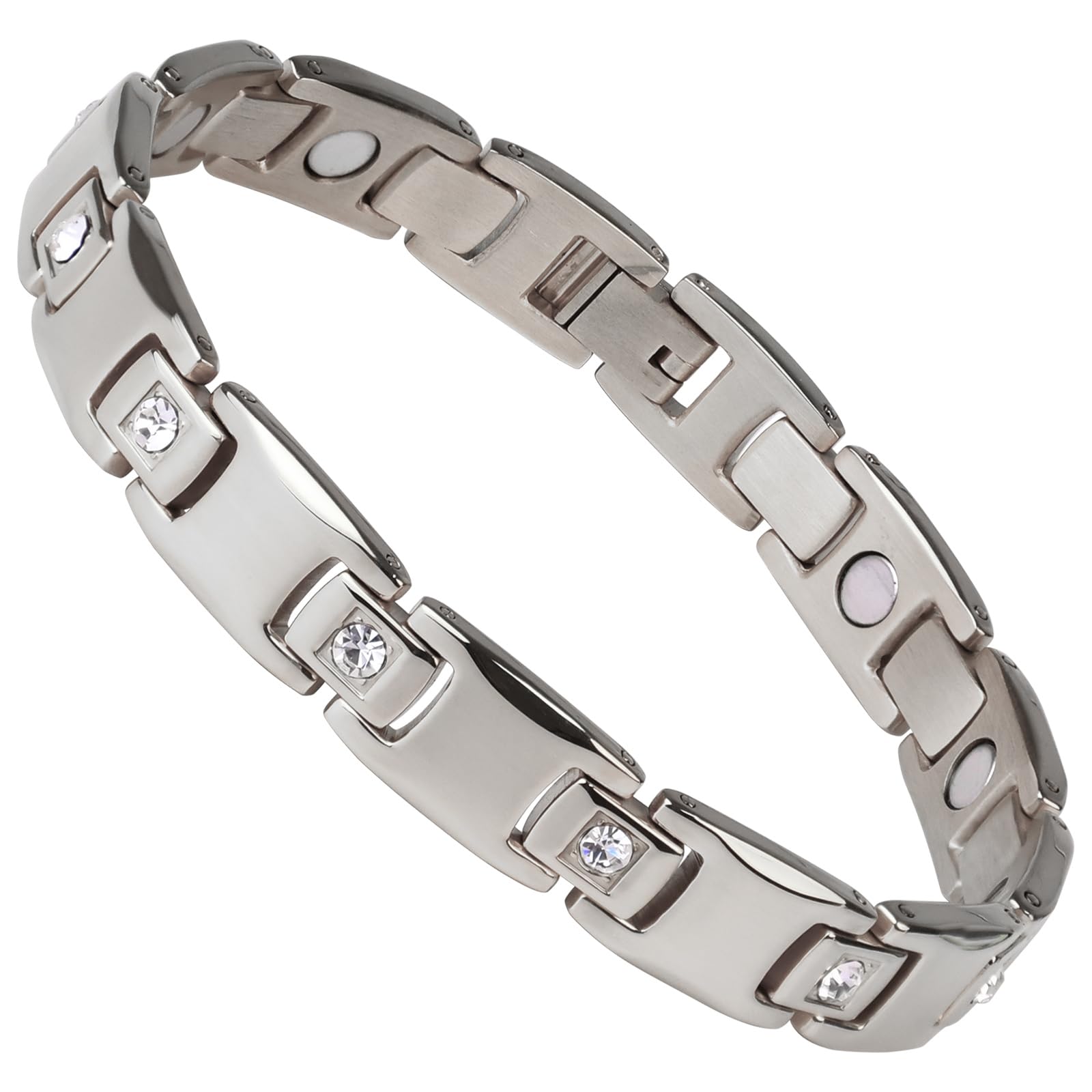 QIAOZILI women's magnetic bracelet close-up with 11 magnets for everyday wear.