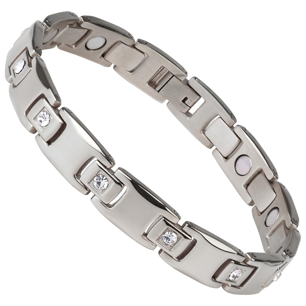 QIAOZILI women's magnetic bracelet close-up with 11 magnets for everyday wear.